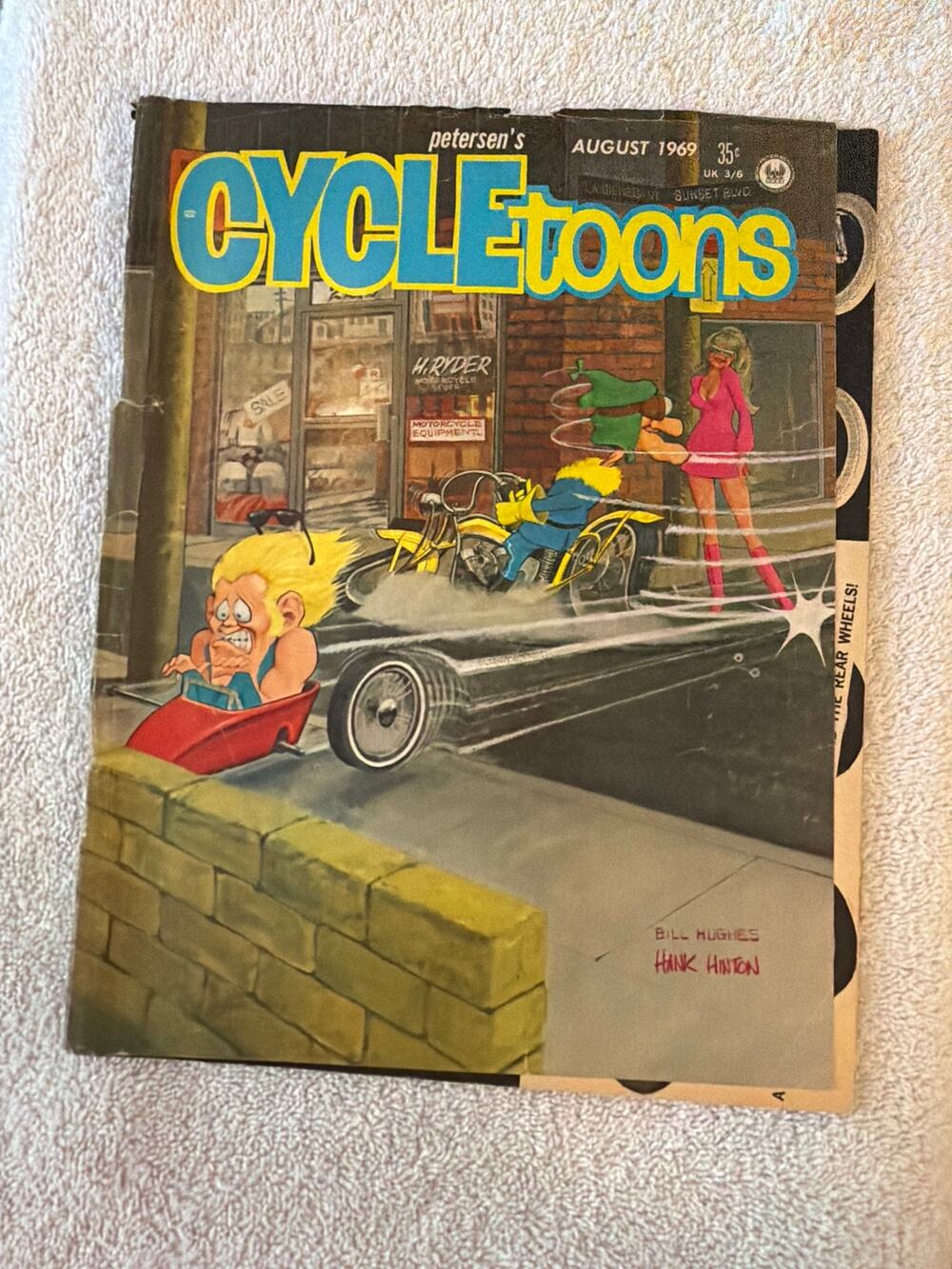 Petersen's CycleToons Magazine Aug 1969 Vintage Motorcycle Humor Bike Comic